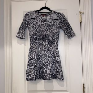 Motel Rocks Snakeskin Cutout Skater Dress